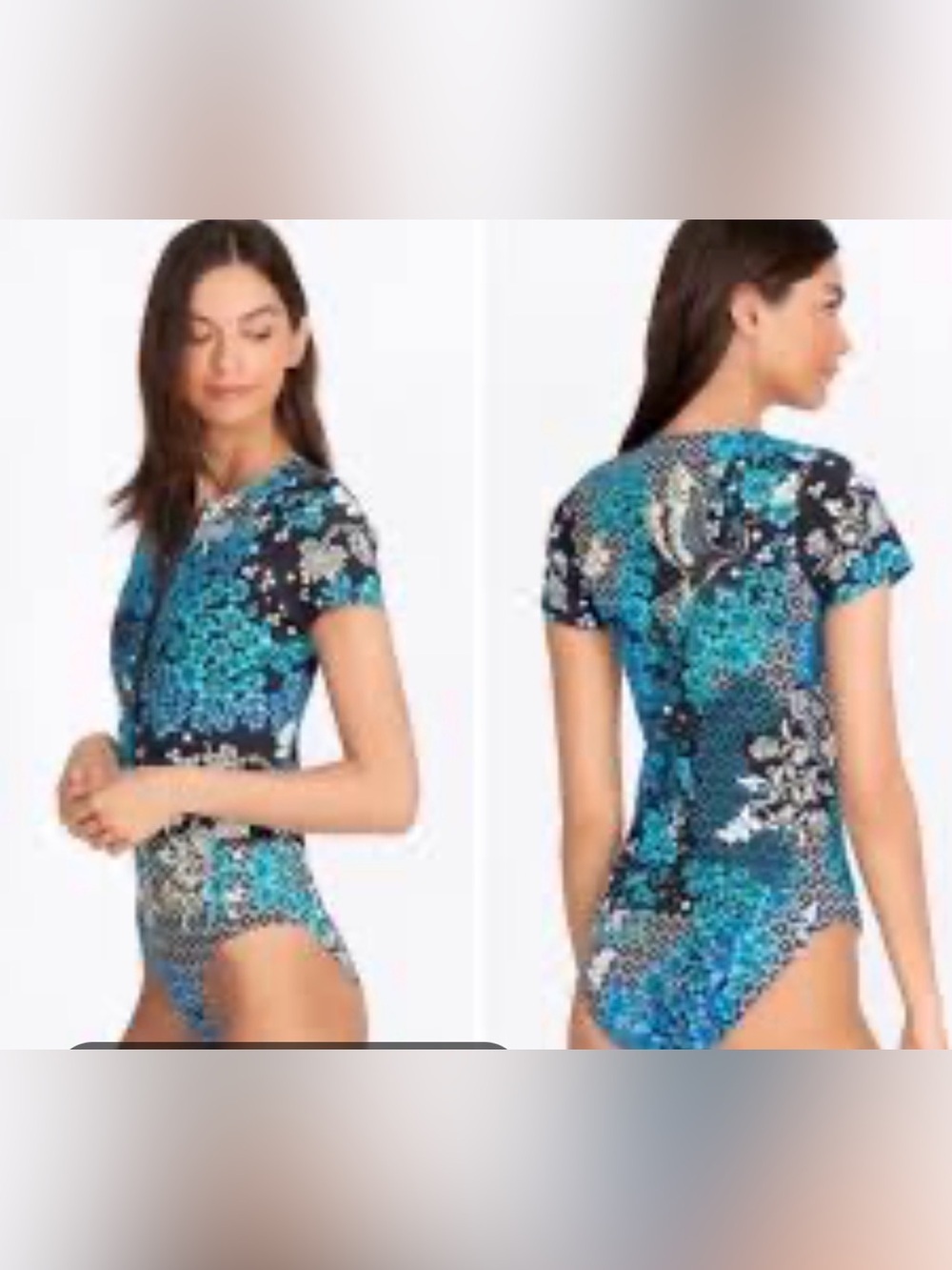 Johnny Was Fly Neoprene, boho surf suit/zip rash guard small